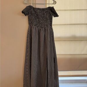 Charming Black and White Gingham Dress